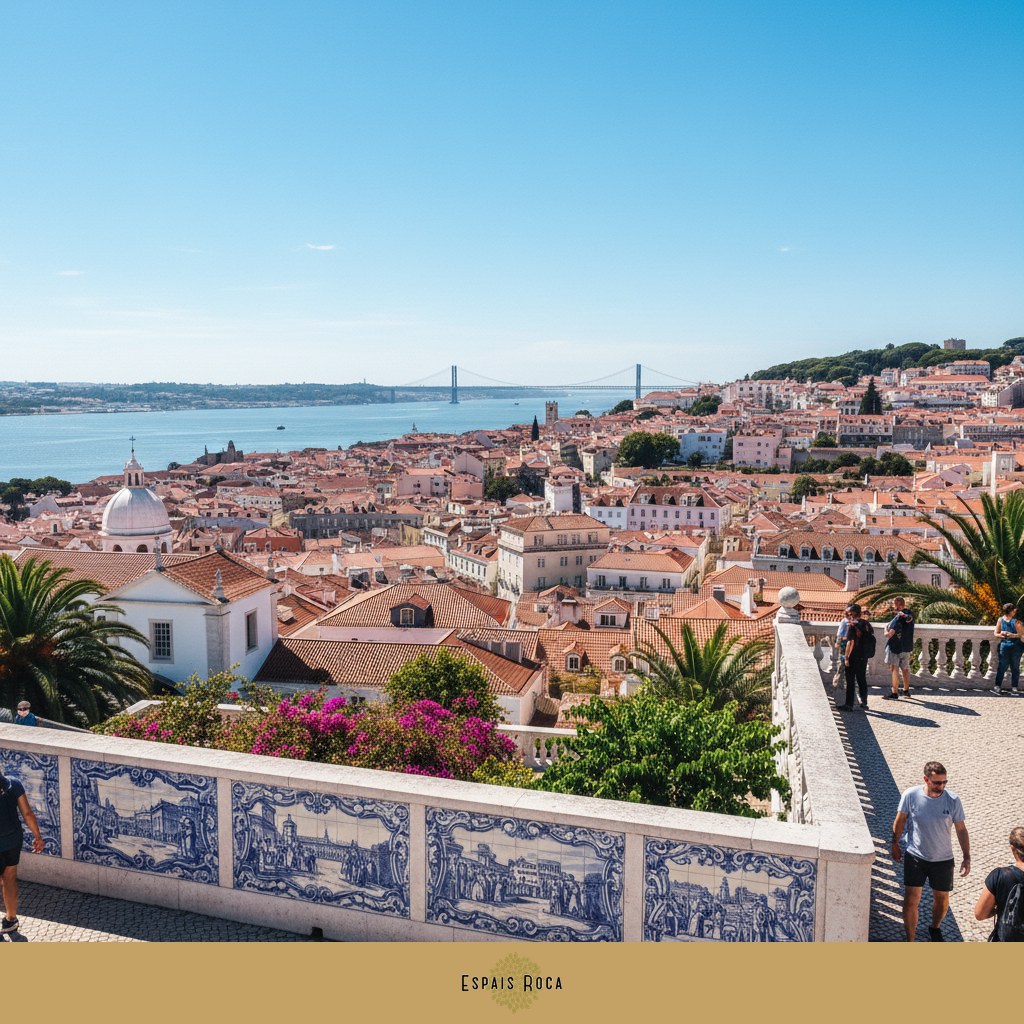 Miradouro de Santa Luzia viewpoint over Alfama rooftops