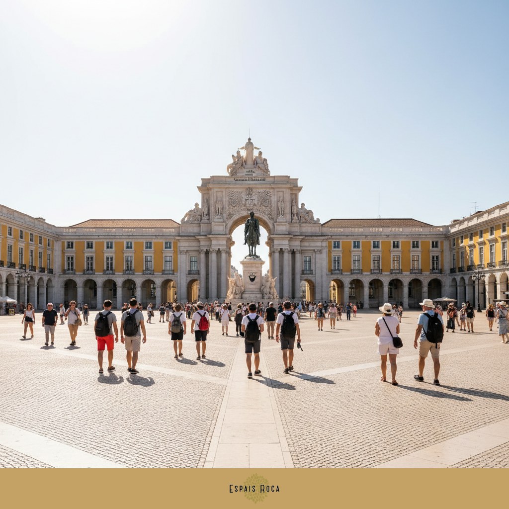 Praça do Comércio in summer midday sun