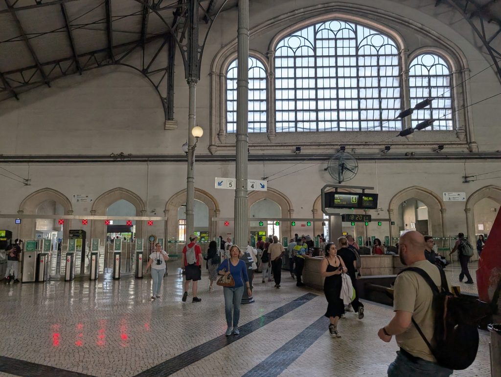 Interior of Rossio railway station in Lisbon